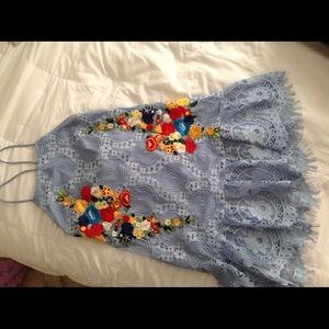 Nicole Miller Embroidered hip dress